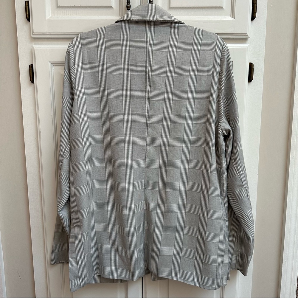 Abercrombie & Fitch Gray & White Plaid Blazer Size Large - Picture 3 of 15